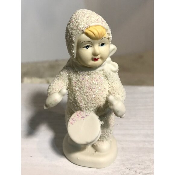 Vintage Porcelain Snow Angels Trio Figurines Set Glittery Paint Set of 3 - Picture 4 of 9